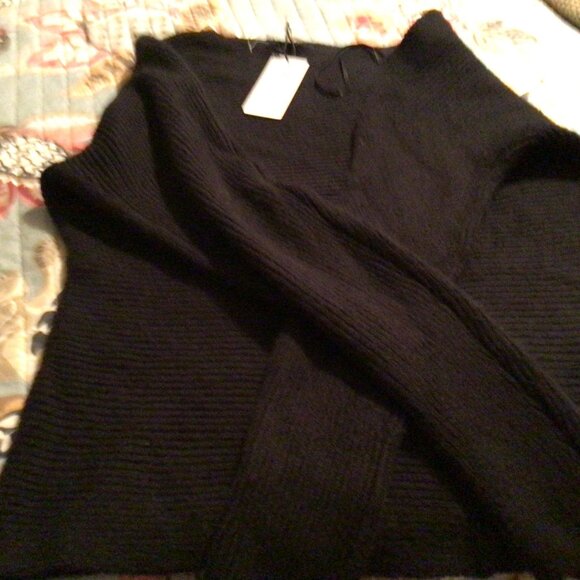Treasure & Bond One-Shoulder Rib Sweater in black S / BP Long Cardigan Size S - Picture 7 of 10